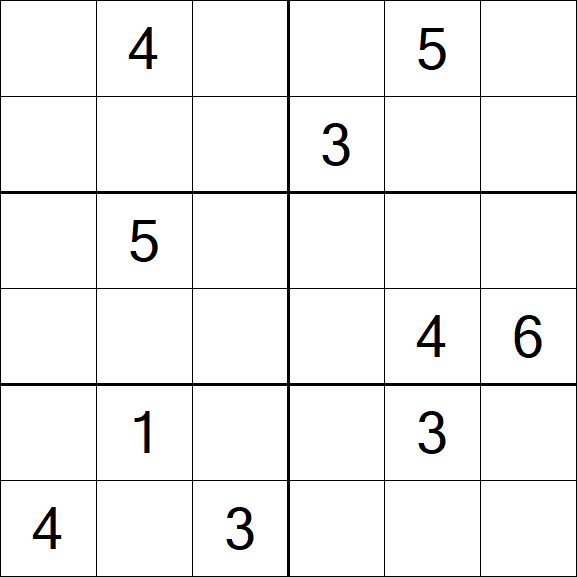 Sudoku 6x6 - Difficile