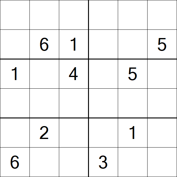 Sudoku 6x6 - Hard