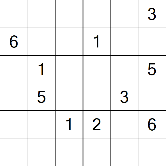 Sudoku 6x6 - Hard