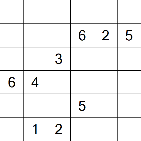 Sudoku 6x6 - Hard