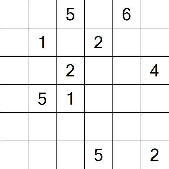 Sudoku 6x6 - Hard