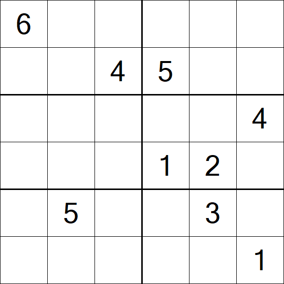 Sudoku 6x6 - Hard