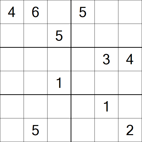 Sudoku 6x6 - Hard