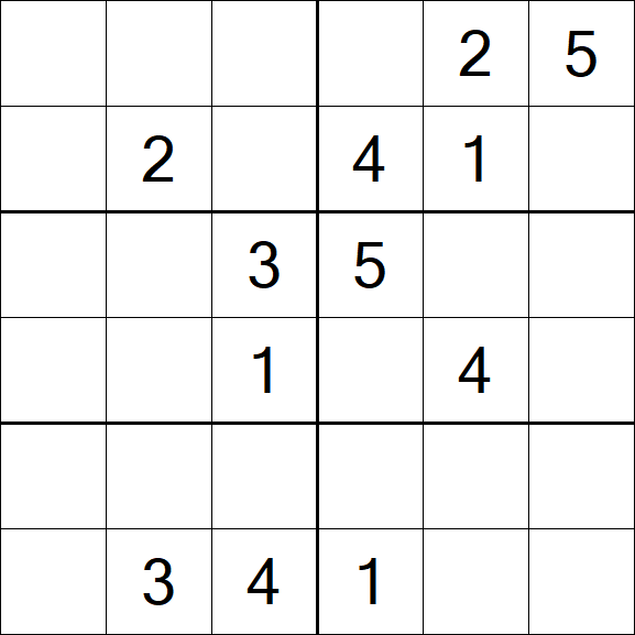 Sudoku 6x6 - Hard