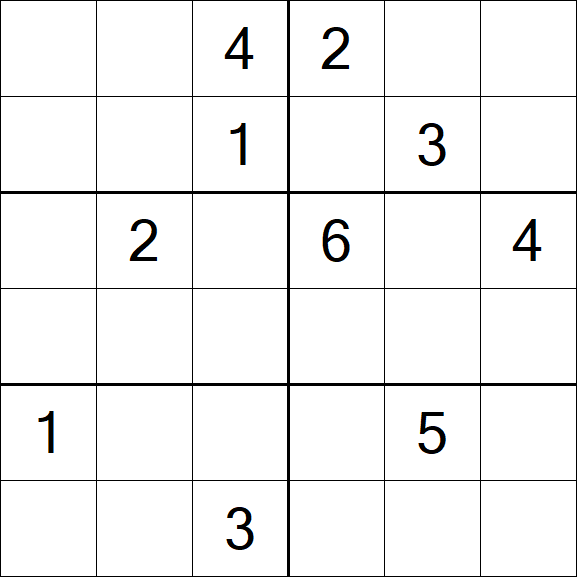 Sudoku 6x6 - Hard