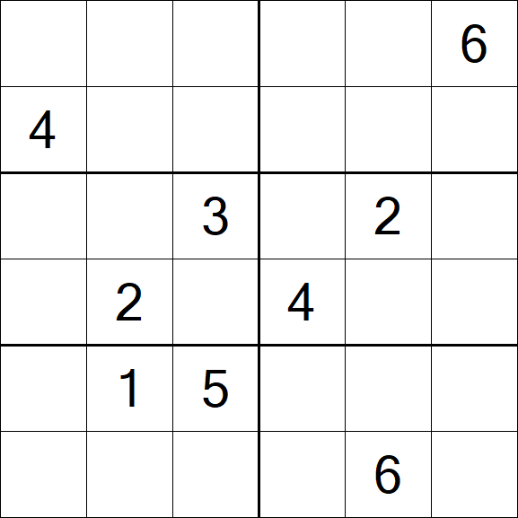 Sudoku 6x6 - Hard
