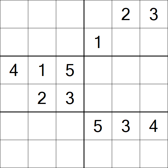Sudoku 6x6 - Hard