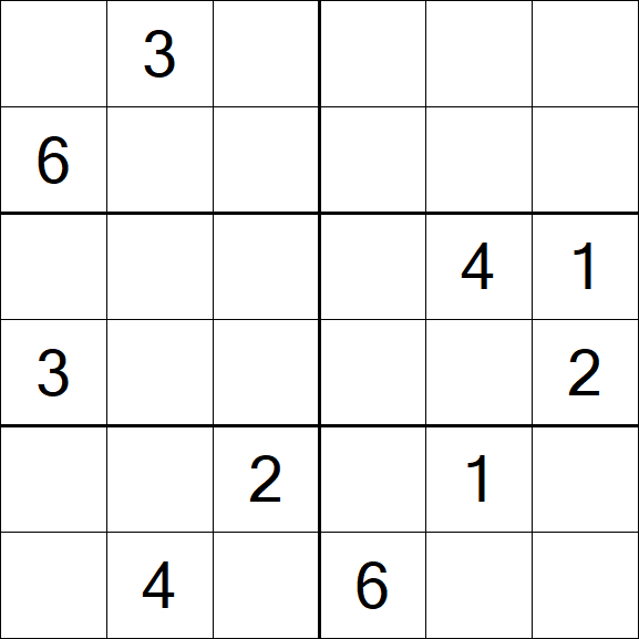 Sudoku 6x6 - Hard