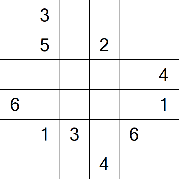 Sudoku 6x6 - Hard