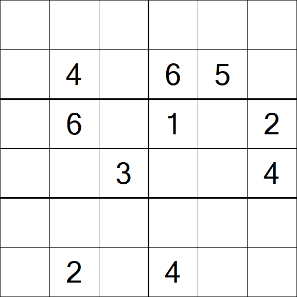 Sudoku 6x6 - Hard