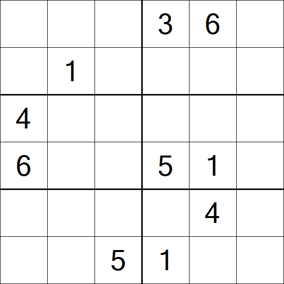 Sudoku 6x6 - Hard