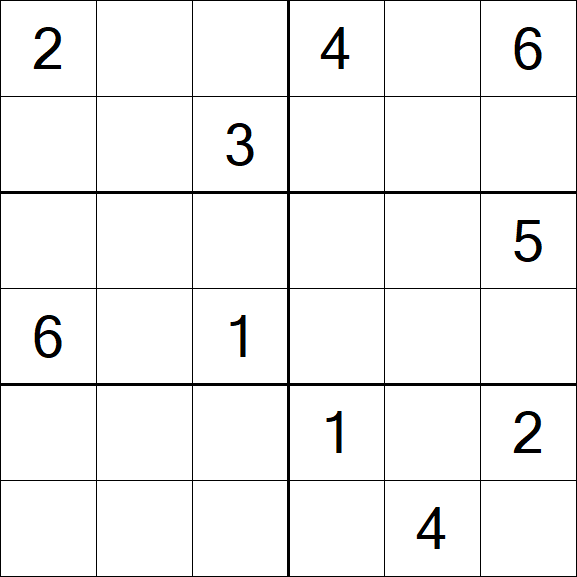 Sudoku 6x6 - Hard