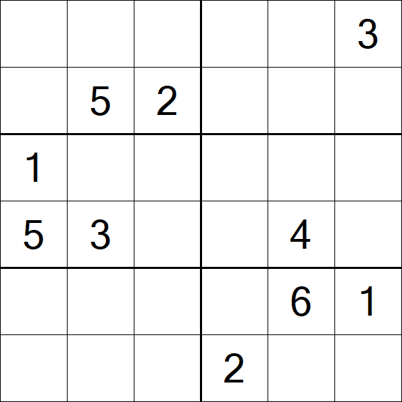 Sudoku 6x6 - Difficile