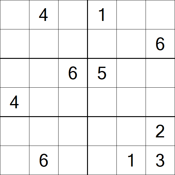 Sudoku 6x6 - Difficile