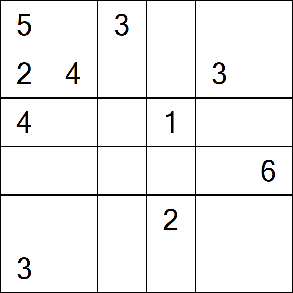 Sudoku 6x6 - Difficile