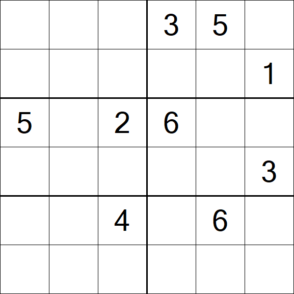 Sudoku 6x6 - Difficile