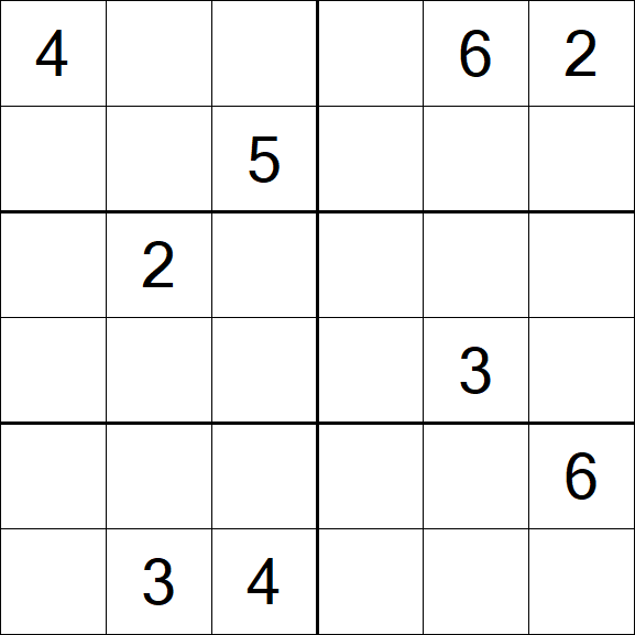 Sudoku 6x6 - Hard