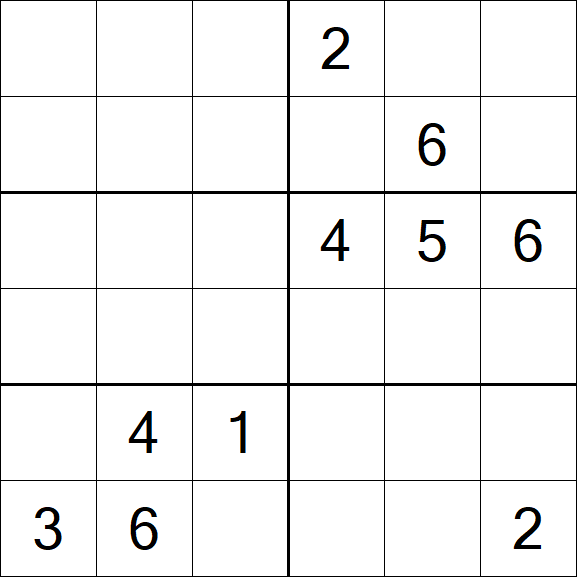 Sudoku 6x6 - Hard