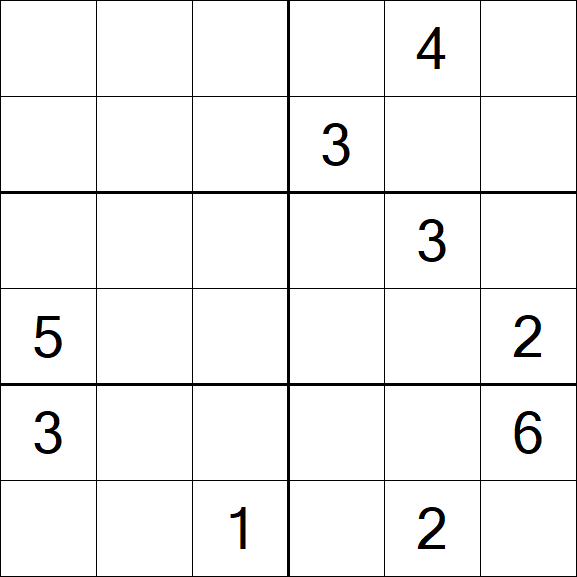 Sudoku 6x6 - Hard