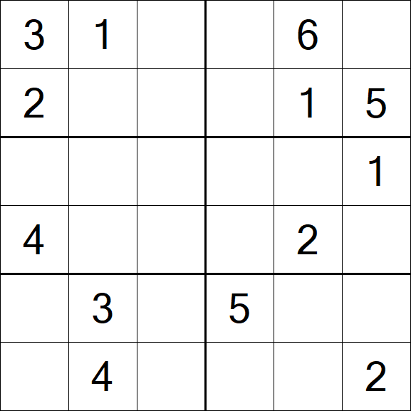 Sudoku 6x6 - Hard