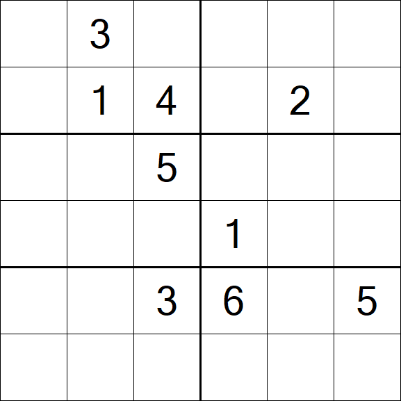 Sudoku 6x6 - Difficile