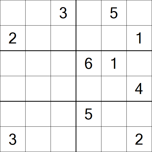 Sudoku 6x6 - Difficile