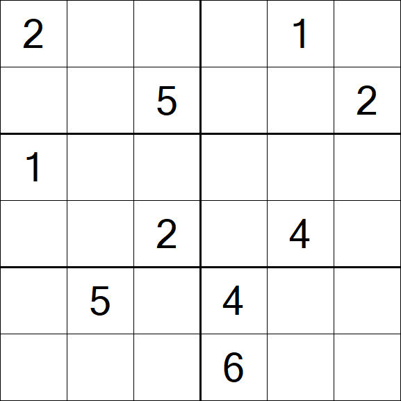 Sudoku 6x6 - Hard