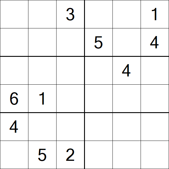 Sudoku 6x6 - Hard