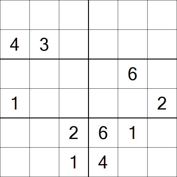 Sudoku 6x6 - Difficile