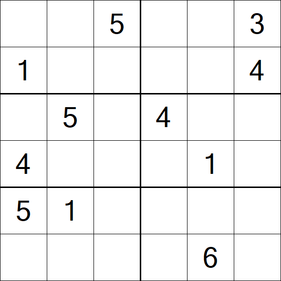 Sudoku 6x6 - Difficile