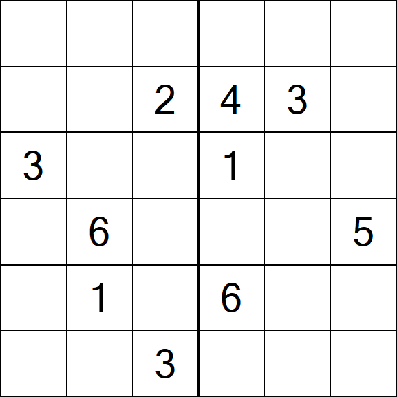 Sudoku 6x6 - Difficile