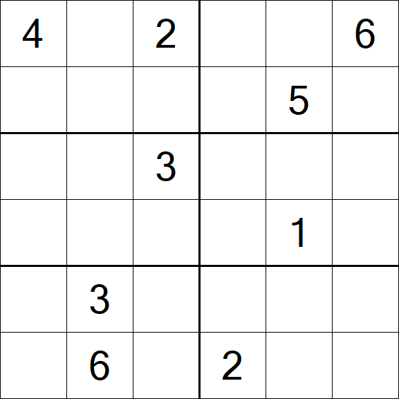 Sudoku 6x6 - Difficile