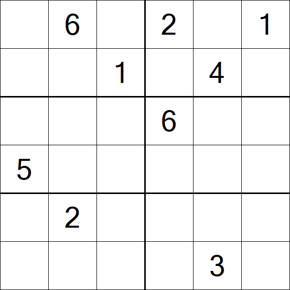 Sudoku 6x6 - Difficile