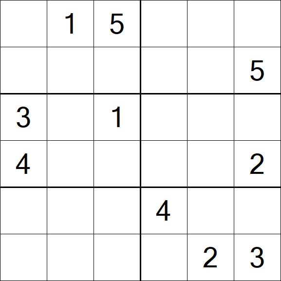 Sudoku 6x6 - Difficile