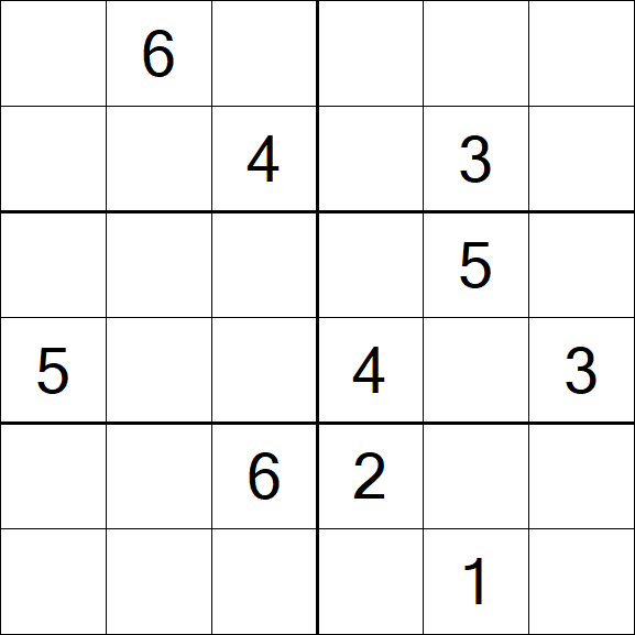 Sudoku 6x6 - Difficile