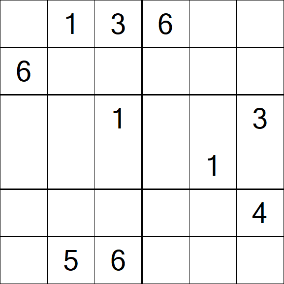 Sudoku 6x6 - Difficile