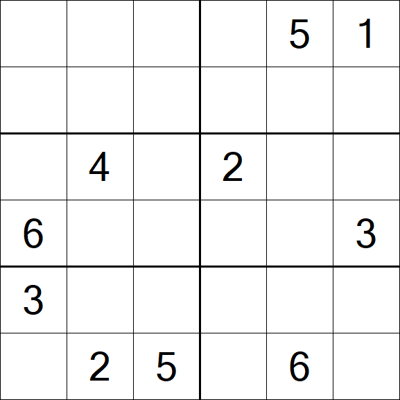 Sudoku 6x6 - Difficile