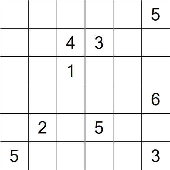 Sudoku 6x6 - Difficile