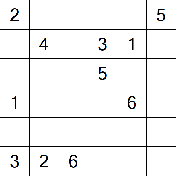Sudoku 6x6 - Hard