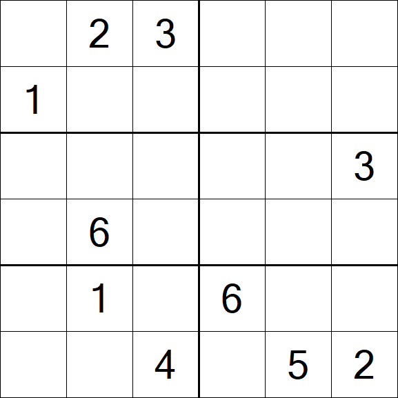 Sudoku 6x6 - Hard