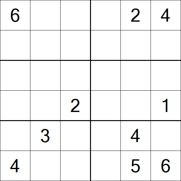 Sudoku 6x6 - Hard