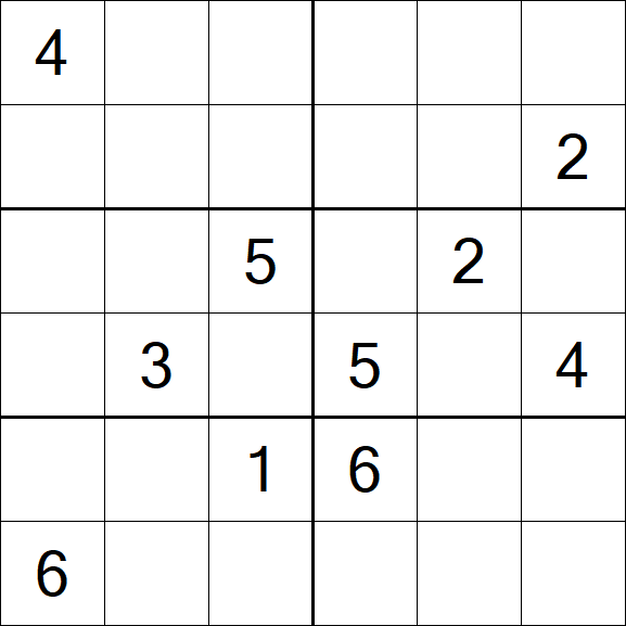 Sudoku 6x6 - Hard