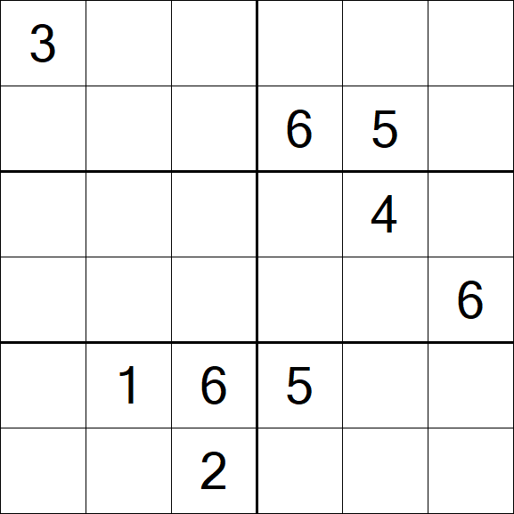 Sudoku 6x6 - Hard