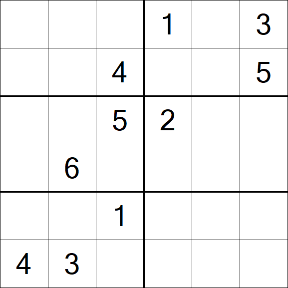 Sudoku 6x6 - Difícil