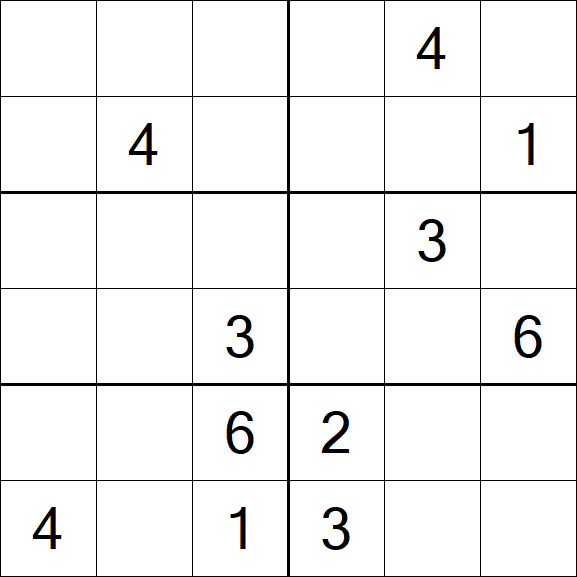 Sudoku 6x6 - Hard