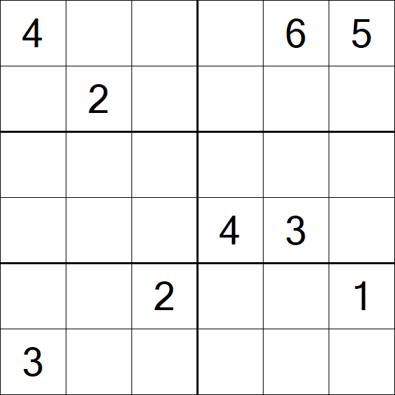 Sudoku 6x6 - Hard
