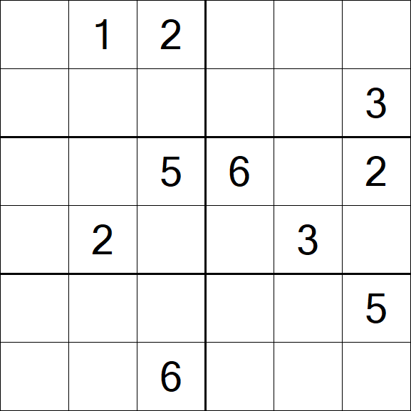 Sudoku 6x6 - Hard