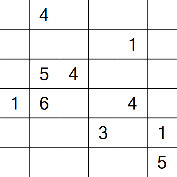 Sudoku 6x6 - Hard