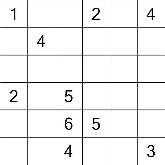 Sudoku 6x6 - Hard