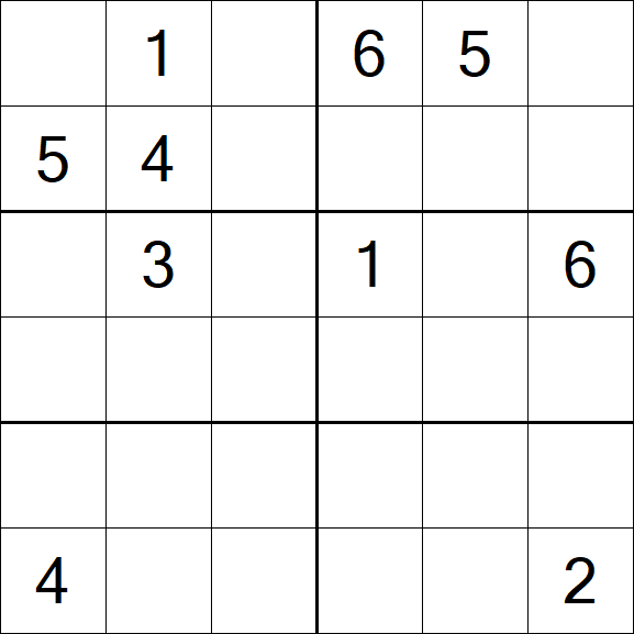 Sudoku 6x6 - Hard
